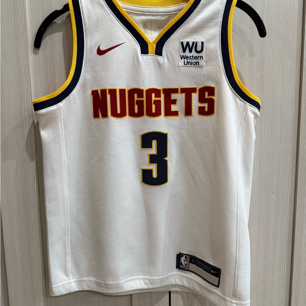 NBA White and Yellow Nuggets Jersey Hyland